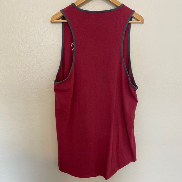 Gymshark Legacy Luxe Tank Mens Size Large Workout Training Retro Style Red Grey - Picture 3 of 5